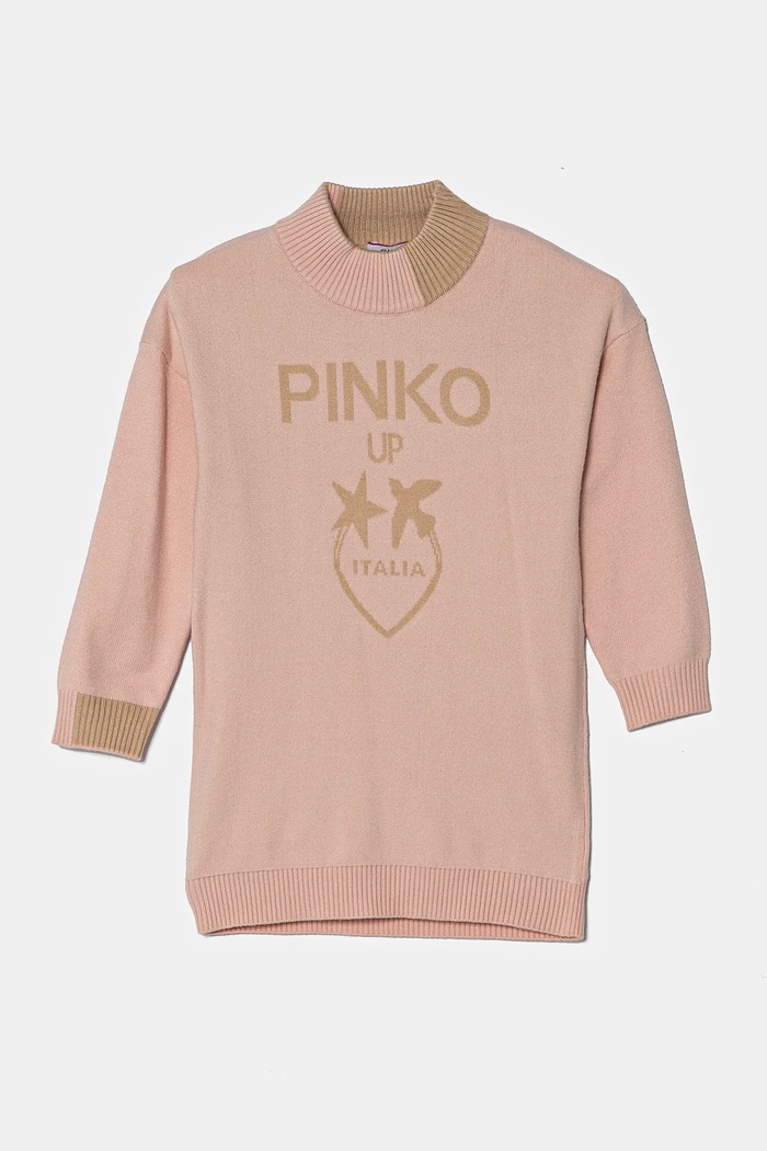 Παιδικό φόρεμα Pinko Up στάμπα ροζ F4PIBGDR109