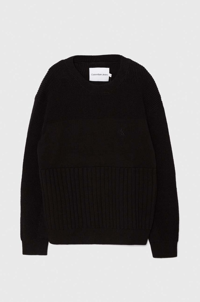 Calvin Klein Jeans sweter bawełniany dziecięcy pozostałe czarny IB0IB02156.9BYH