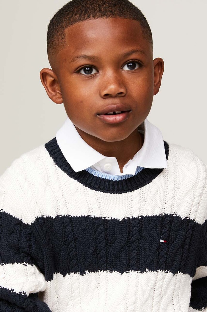 Chłopiec Tommy Hilfiger sweter dziecięcy KB0KB09075.9BYH.116.122 granatowy