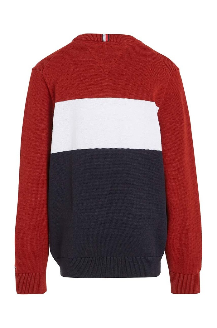 Chłopiec Tommy Hilfiger sweter bawełniany dziecięcy KB0KB09150.9BYH.128.176 czerwony