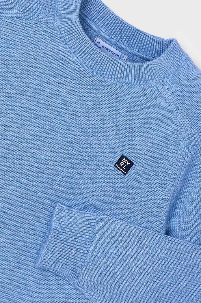 Mayoral sweter z domieszką wełny dziecięcy 311.5F.Mini.9BYH niebieski AW24