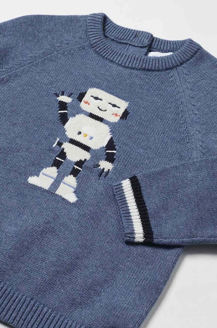 Mayoral sweter z domieszką wełny niemowlęcy 2310.3A.Baby.9BYH niebieski AW24