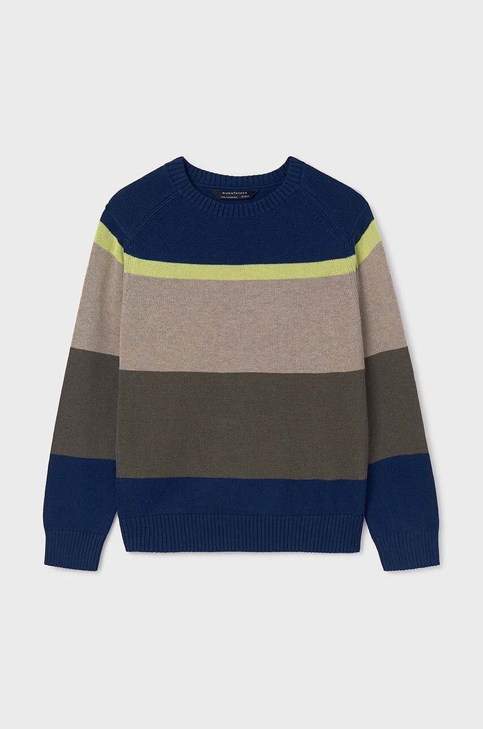 Mayoral sweter z domieszką wełny dziecięcy 7393.7D.Junior.9BYH zielony AW24