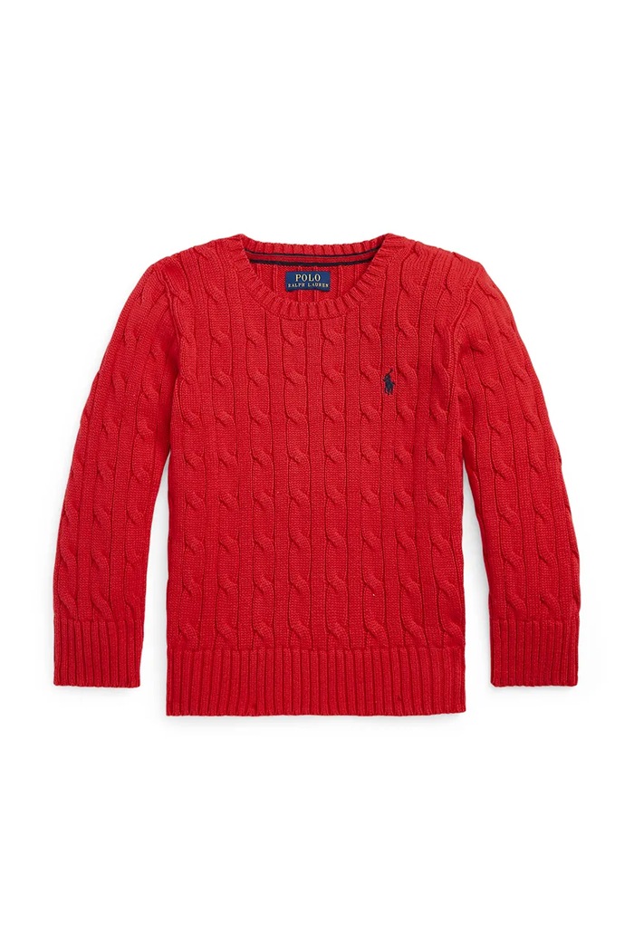 Polo Ralph Lauren sweter bawełniany dziecięcy 322702674043 czerwony AW25