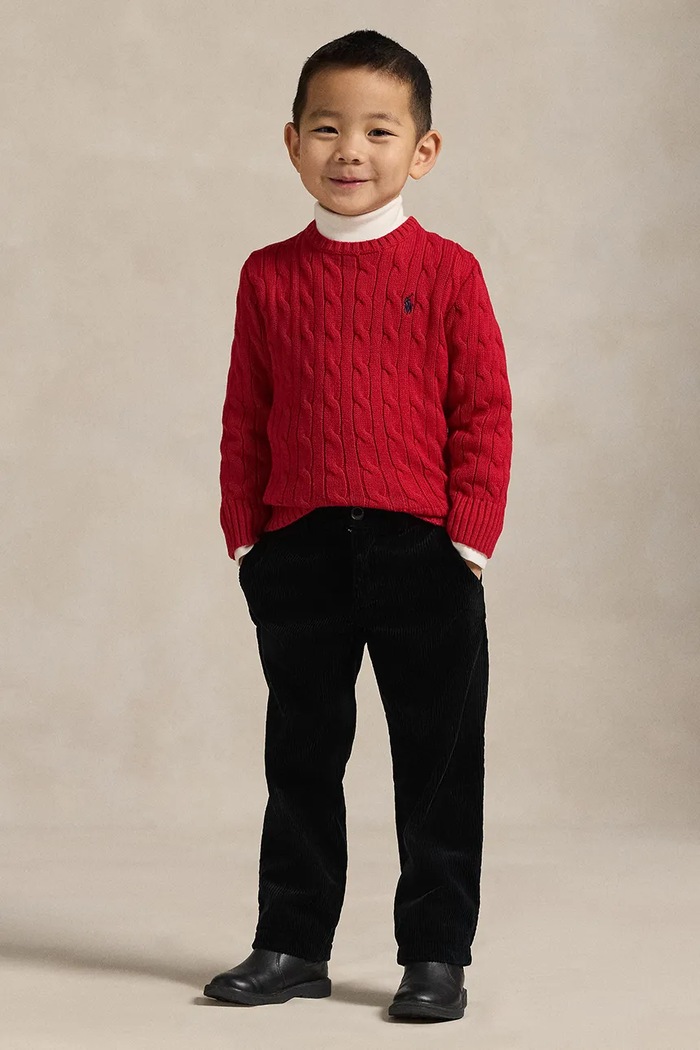 Polo Ralph Lauren sweter bawełniany dziecięcy czerwony 322702674043