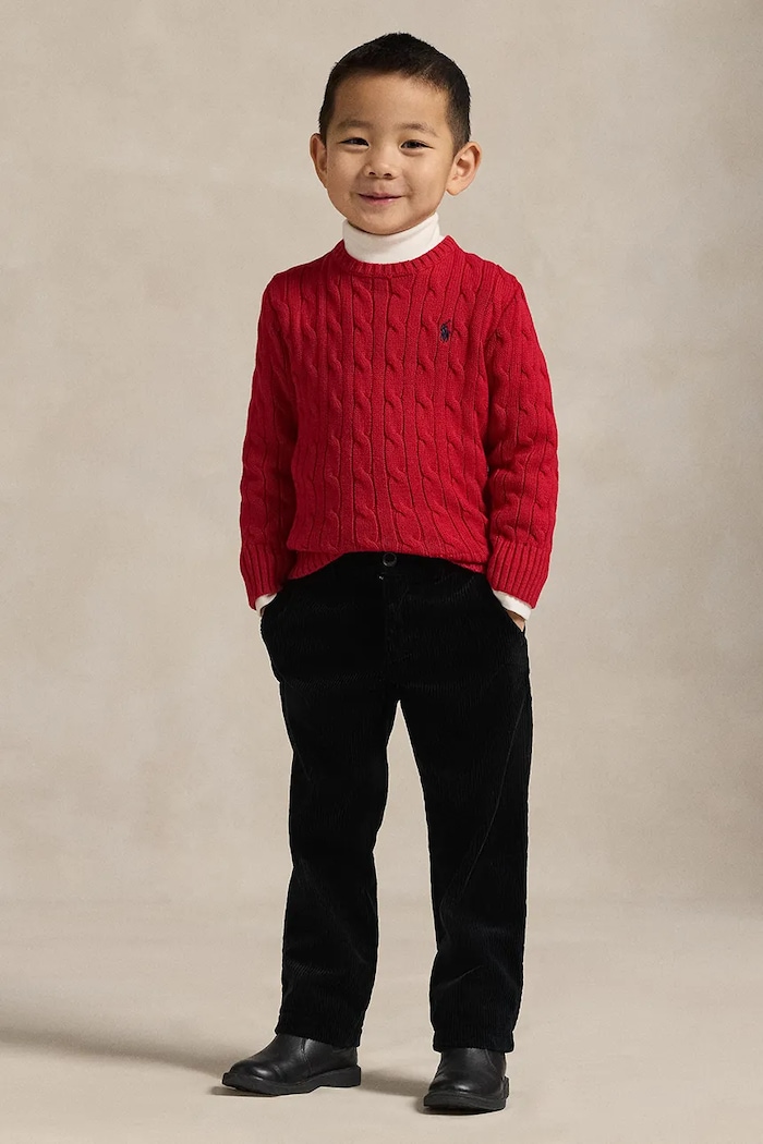Polo Ralph Lauren sweter bawełniany dziecięcy czerwony 322702674043