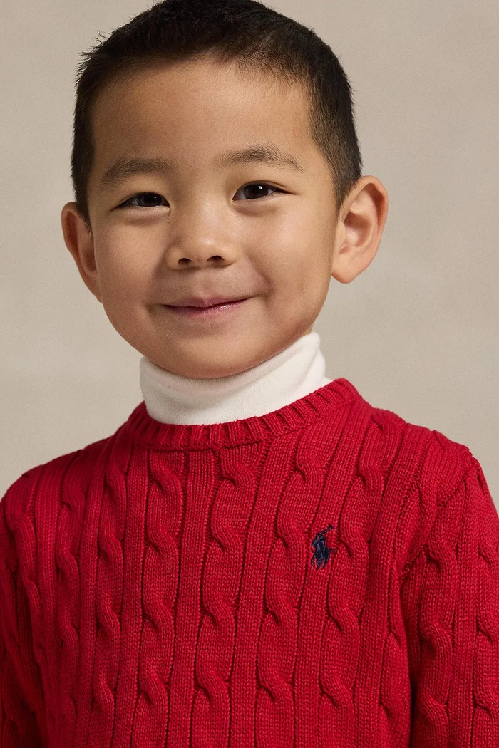 Polo Ralph Lauren sweter bawełniany dziecięcy 322702674043 czerwony