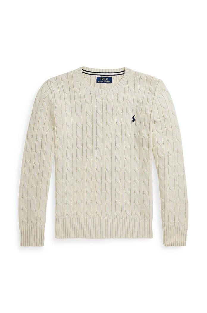 Παιδικό βαμβακερό πουλόβερ Polo Ralph Lauren άλλο μπεζ 323702674068