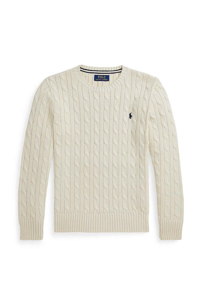 Παιδικό βαμβακερό πουλόβερ Polo Ralph Lauren άλλο μπεζ 323702674068