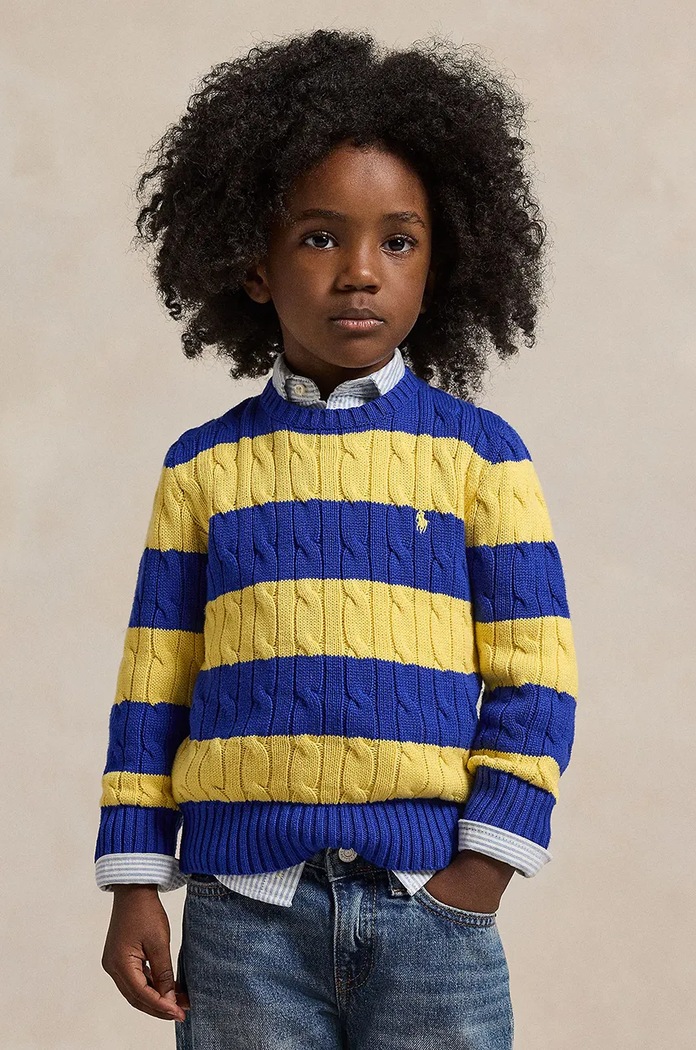 Παιδικό βαμβακερό πουλόβερ Polo Ralph Lauren άλλο σκούρο μπλε 322861966008