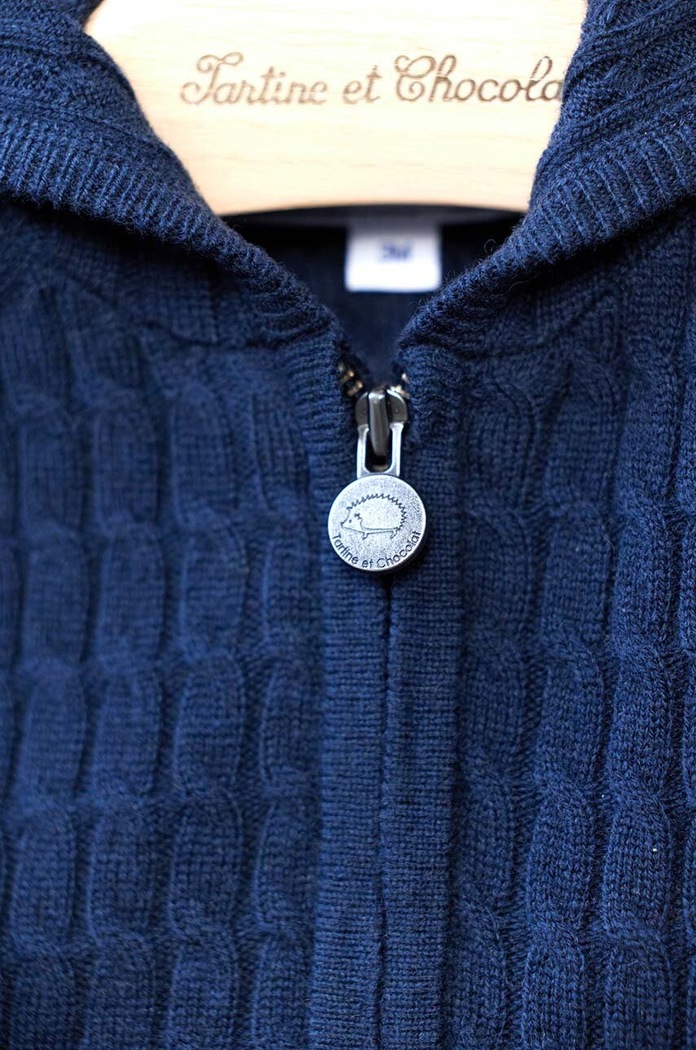 Tartine et Chocolat cardigan din amestec de lână pentru bebeluși TZ18021.67.74 bleumarin