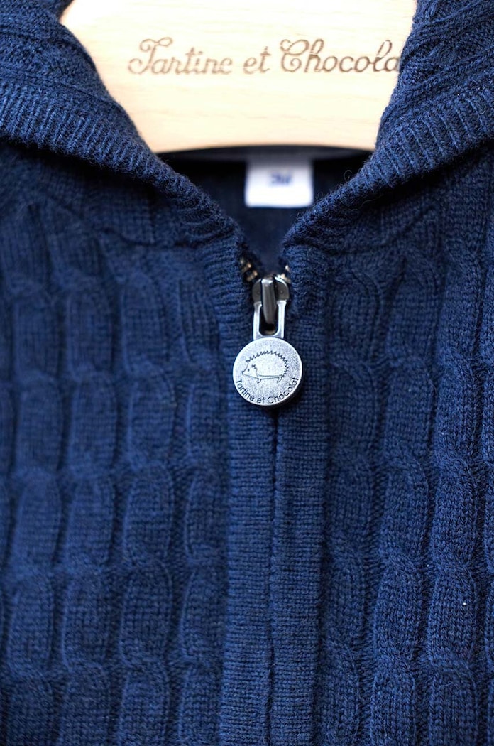 Tartine et Chocolat cardigan din amestec de lână pentru bebeluși TZ18021.67.74 bleumarin
