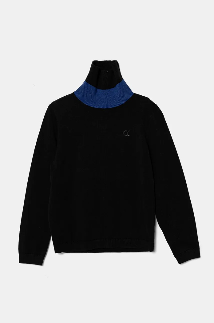 Calvin Klein Jeans sweter bawełniany dziecięcy pozostałe czarny IB0IB02221.9BYH