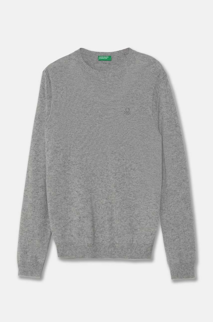 United Colors of Benetton sweter z domieszką wełny dziecięcy melanż szary 1032C106W.G.Seasonal