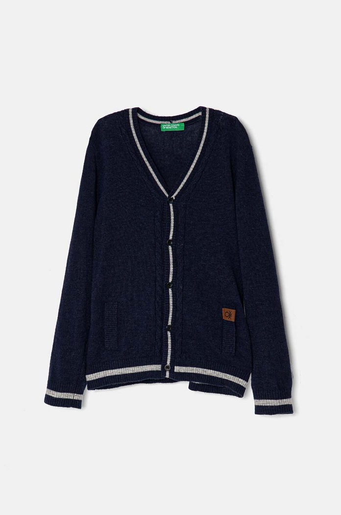 Детска жилетка с вълна United Colors of Benetton с вълна тъмносин 1LQZH600D.P.Seasonal