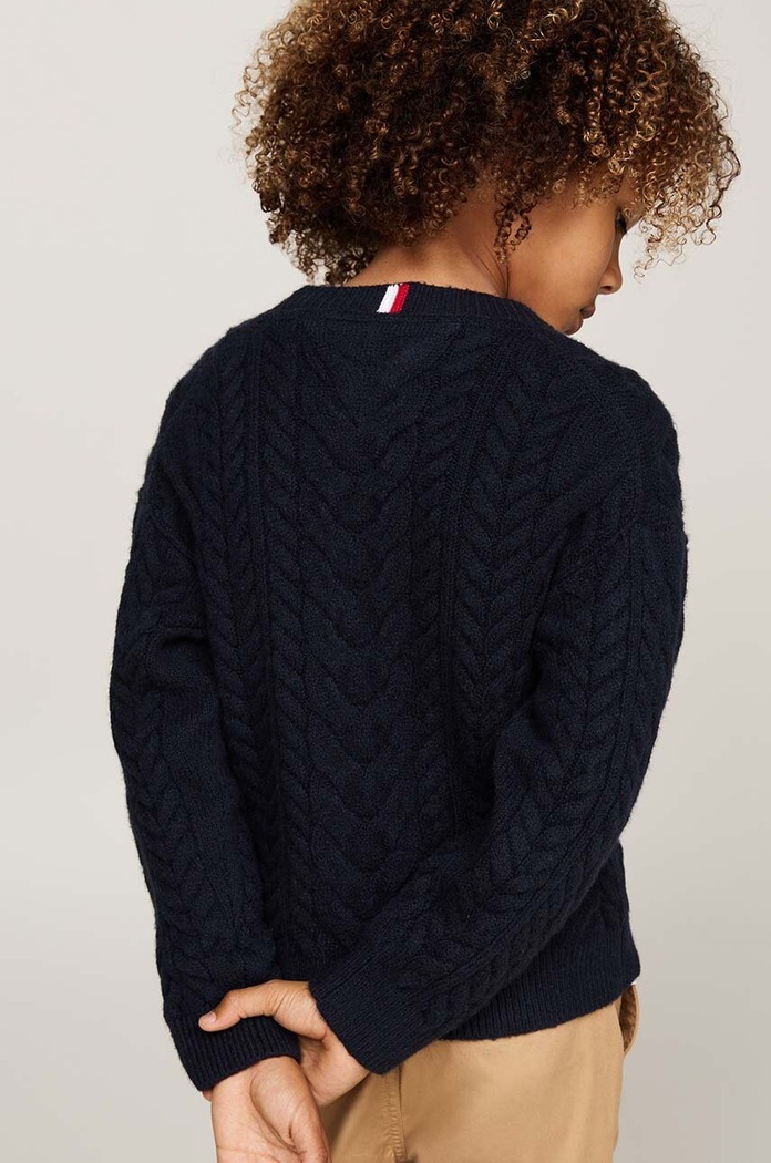 Chłopiec Tommy Hilfiger sweter KB0KB09251.9BYH.128.176 granatowy