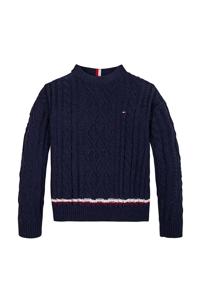 Tommy Hilfiger sweter dziecięcy KB0KB09257.9BYH.128.176 granatowy AW24