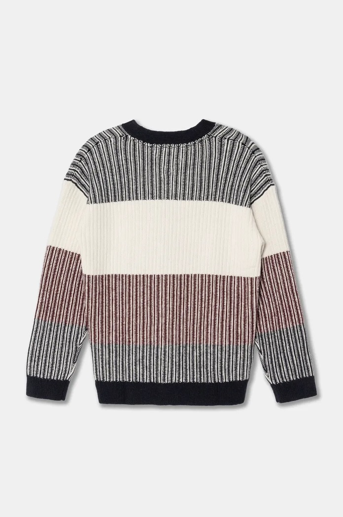 Tommy Hilfiger kardigan z domieszką wełny dziecięcy KB0KB09395.9BYH.128.176 granatowy AW24