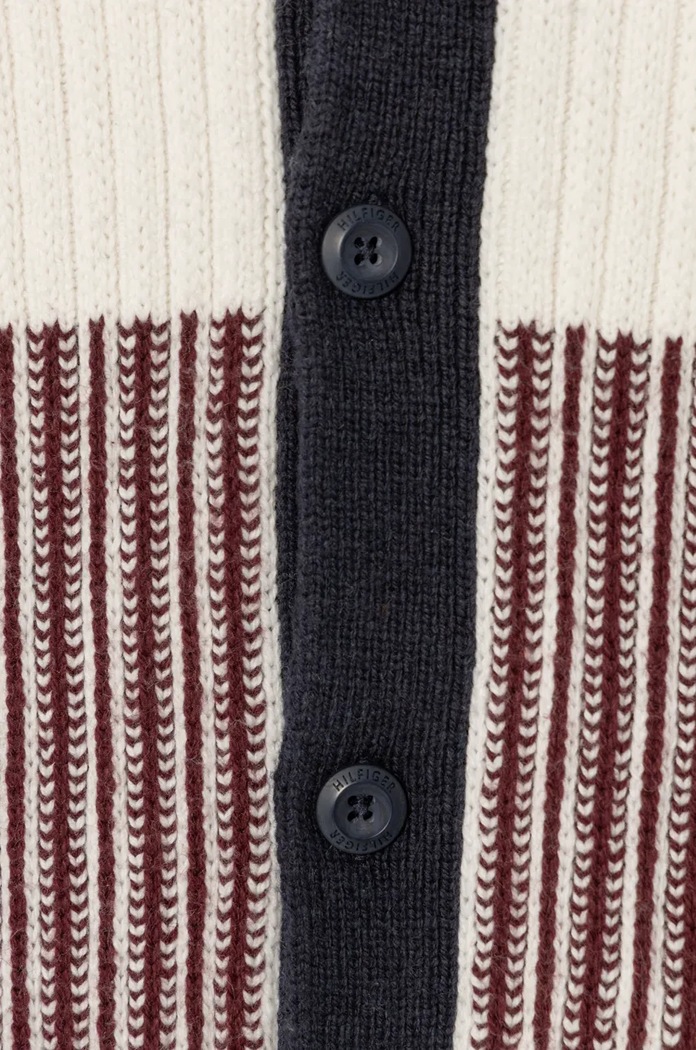 Chłopiec Tommy Hilfiger kardigan z domieszką wełny dziecięcy KB0KB09395.9BYH.128.176 granatowy