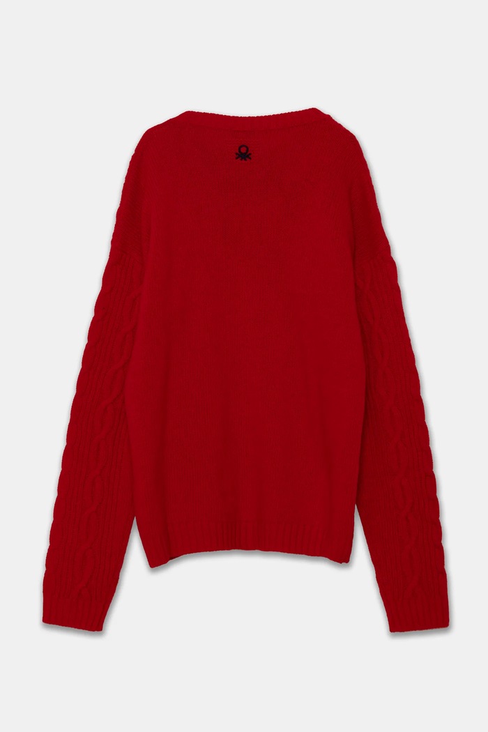 United Colors of Benetton sweter wełniany dziecięcy 1344C107G.G.Seasonal czerwony AW24