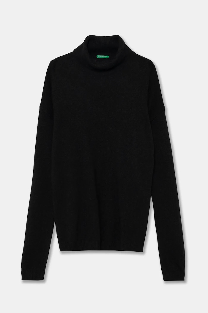 United Colors of Benetton sweter z domieszką wełny dziecięcy z domieszką wełny czarny 1032C200D.G.Reproposed