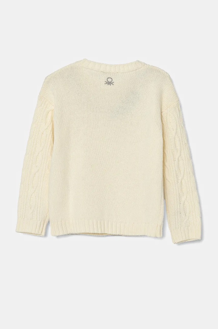 Dětský vlněný svetr United Colors of Benetton 1344G100R.P.Seasonal béžová AW24