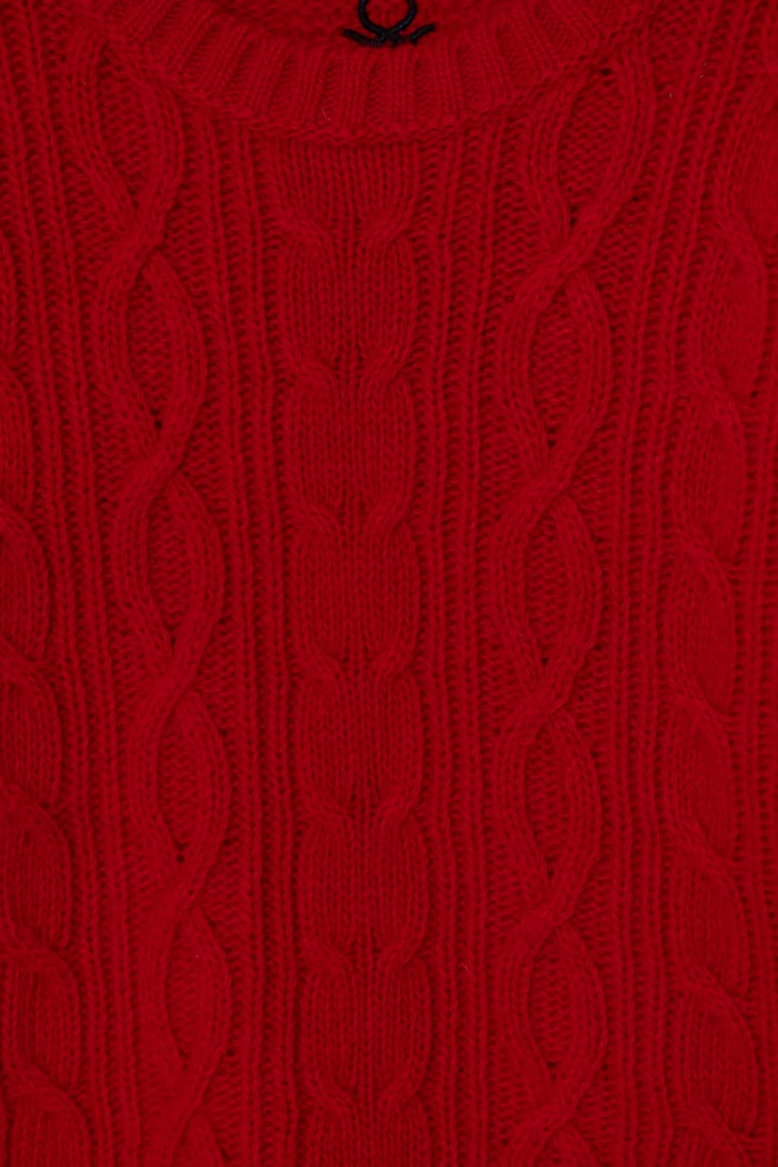 Chłopiec United Colors of Benetton sweter wełniany dziecięcy 1344G100R.P.Seasonal czerwony