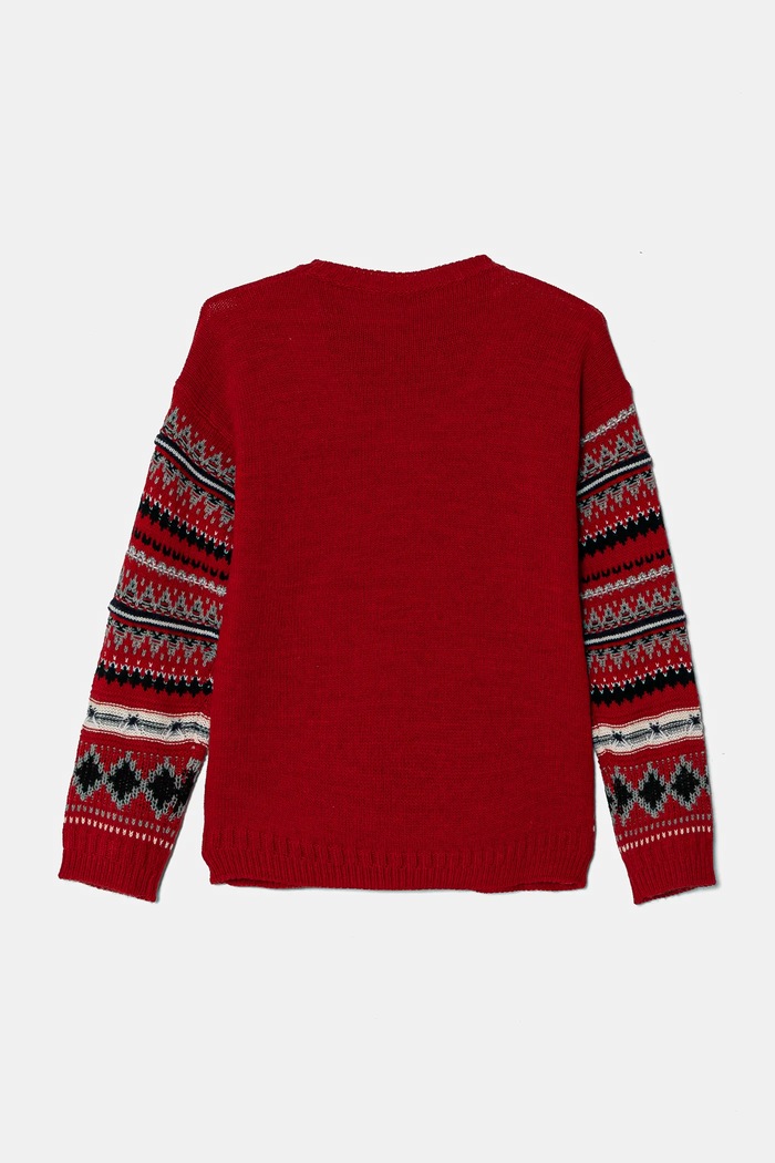 Dětský svetr s příměsí vlny United Colors of Benetton 1076Q107J.G.Seasonal červená AW24