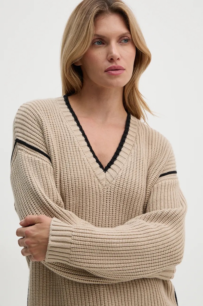 Svetr Bruuns Bazaar SimonaBBBenia knit béžová BBW4100