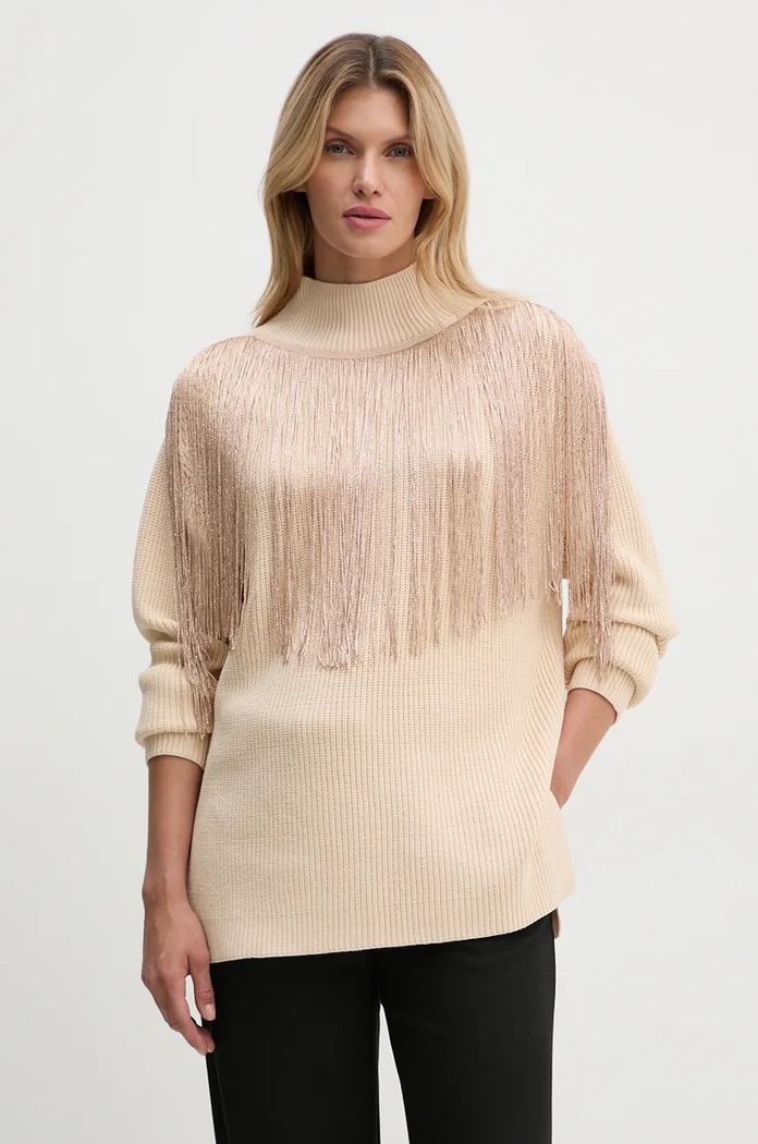 Svetr Bruuns Bazaar FreesiaBBCita knit polorolák béžová BBW4145