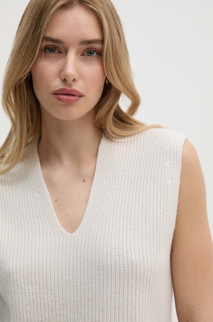 Vlněná vesta Calvin Klein béžová K20K207249