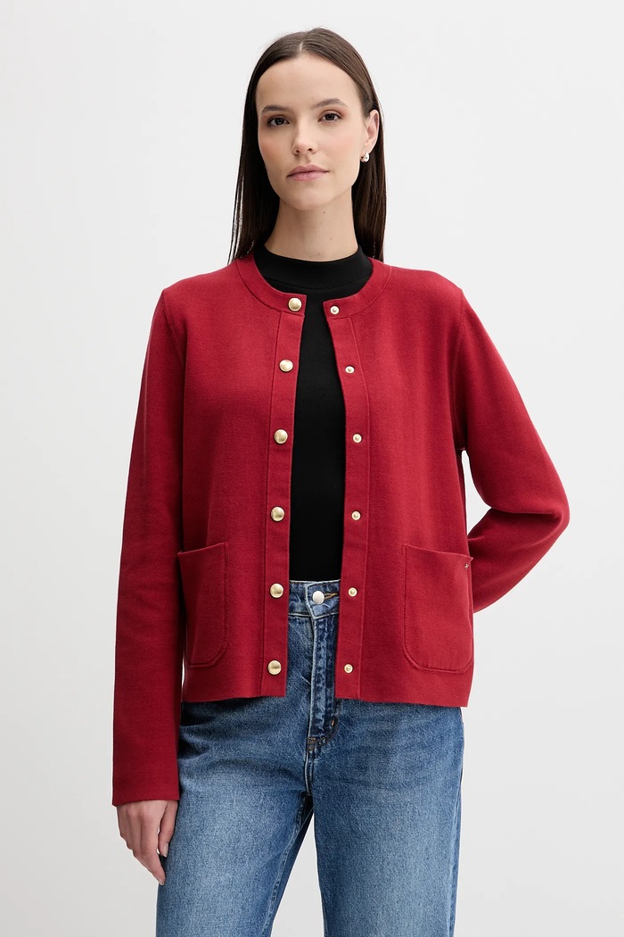 Tommy Hilfiger Kardigan dwustronny czerwony WW0WW40846