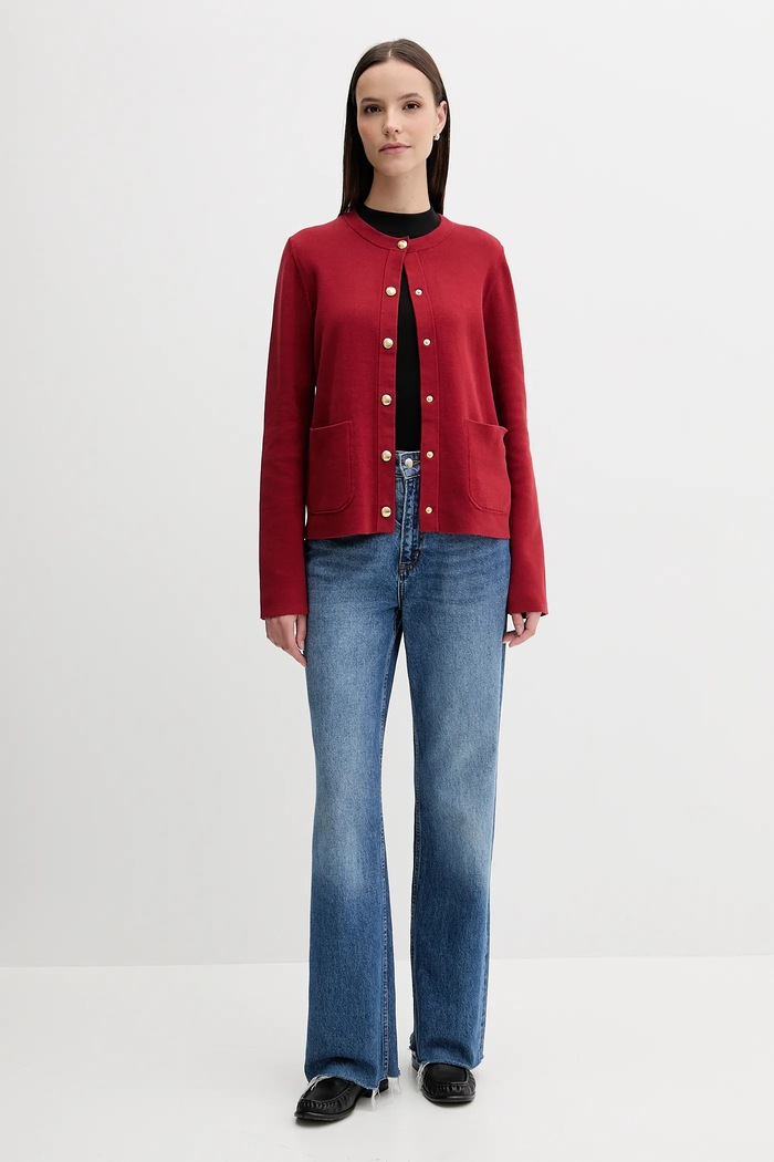 Odzież Tommy Hilfiger Kardigan dwustronny WW0WW40846 czerwony