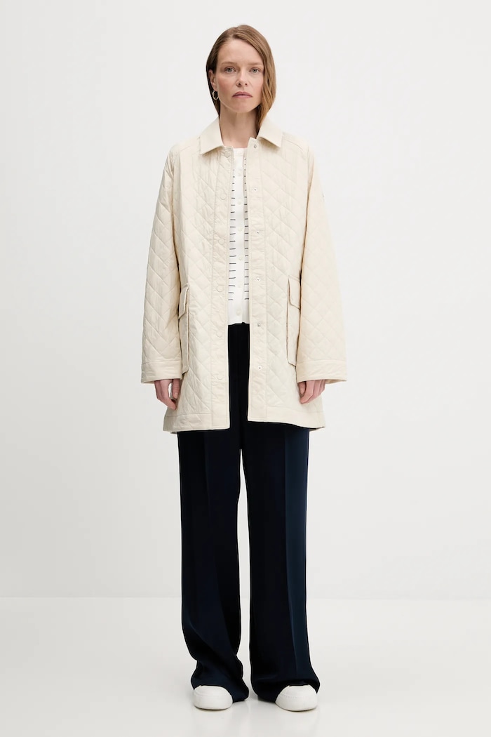 Tommy Hilfiger kardigan dámský s bavlnou WW0WW42370 béžová SS26