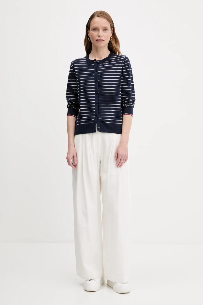 Kardigán Tommy Hilfiger WW0WW42370 tmavomodrá SS26