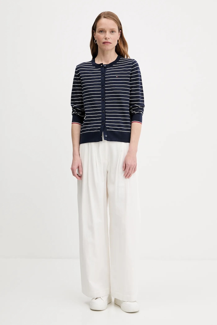 Kardigán Tommy Hilfiger WW0WW42370 tmavomodrá SS26