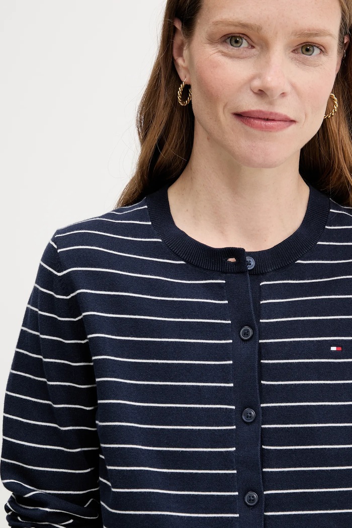 Kardigán Tommy Hilfiger tmavomodrá WW0WW42370