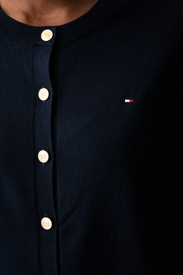 Tommy Hilfiger kardigan damski z bawełną WW0WW42370 niebieski