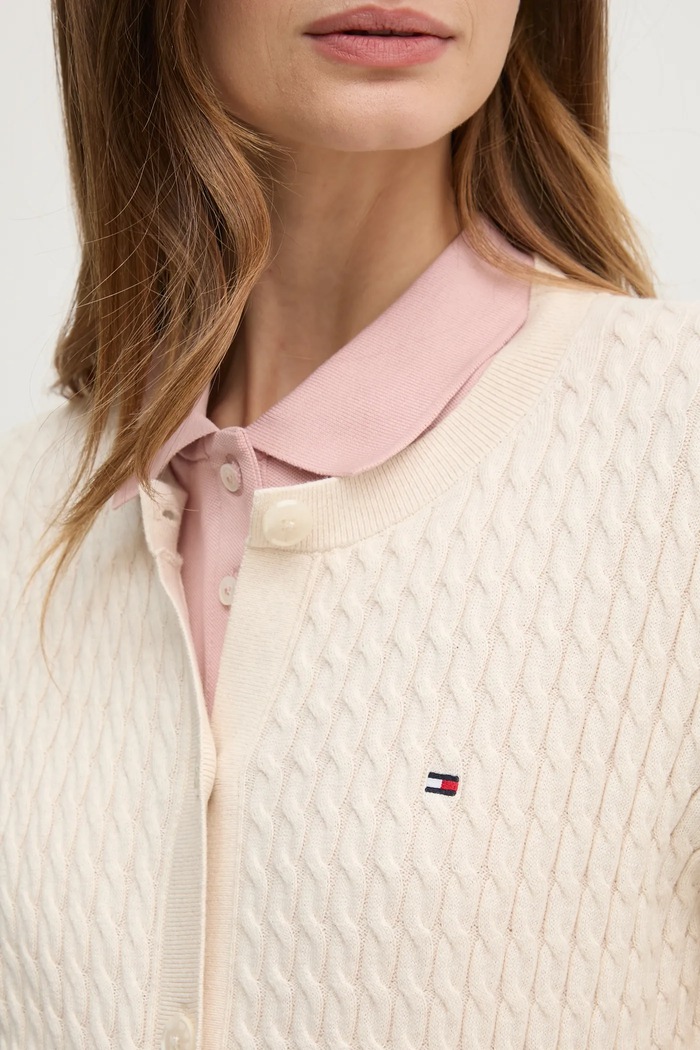 Tommy Hilfiger жилетка дамска от памук WW0WW43329 бежов