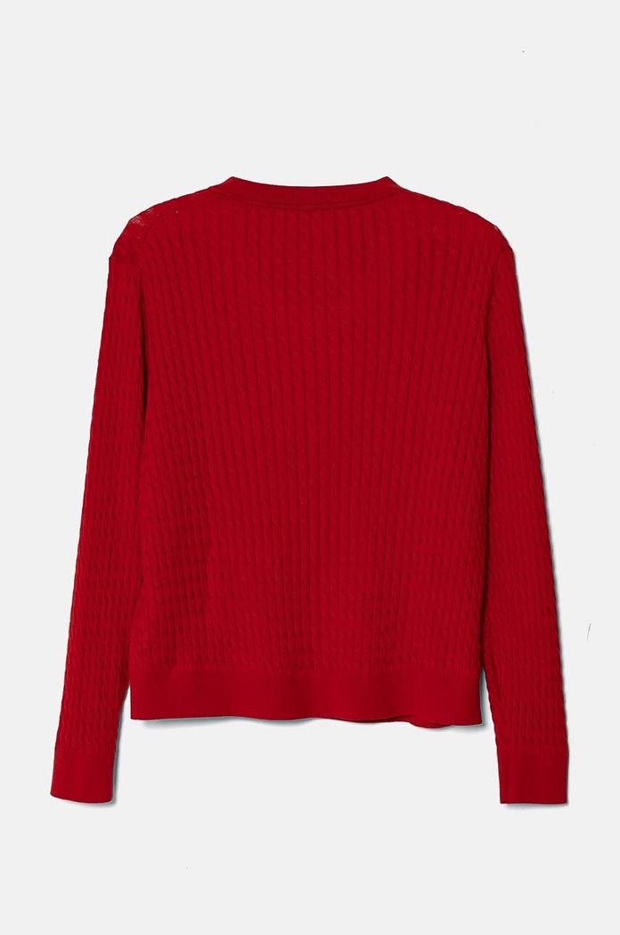 Tommy Hilfiger cardigan din bumbac WW0WW43329 rosu SS26