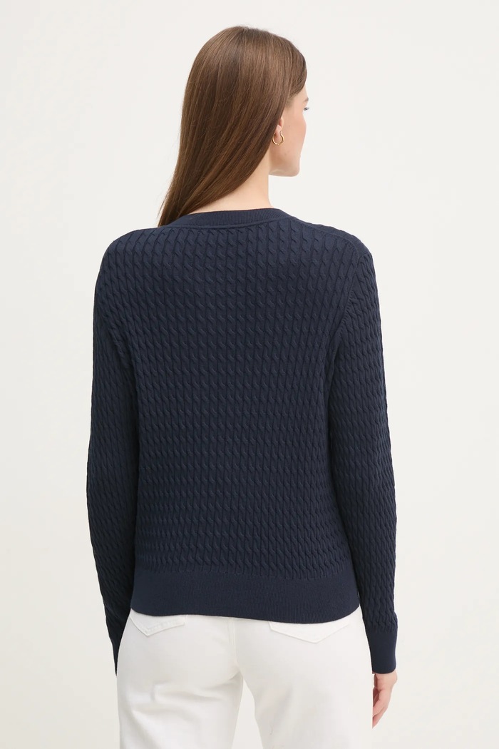 Îmbrăcăminte Tommy Hilfiger cardigan pentru femei din bumbac WW0WW43329 bleumarin