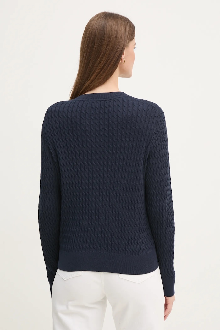 Îmbrăcăminte Tommy Hilfiger cardigan pentru femei din bumbac WW0WW43329 bleumarin