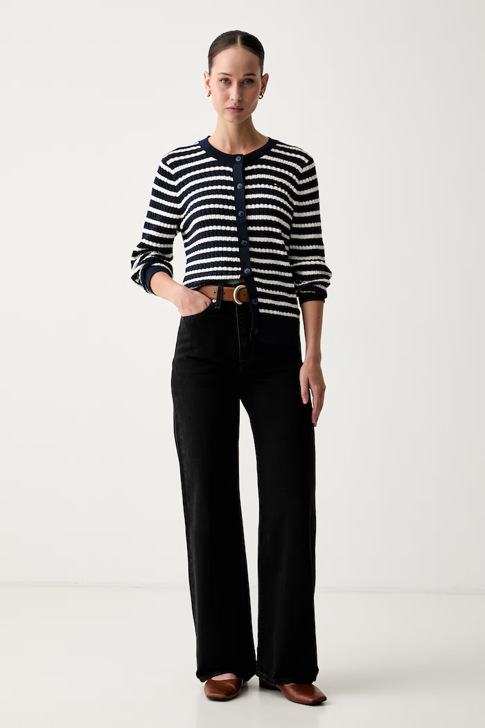 Tommy Hilfiger kardigan damski bawełniany WW0WW43329 granatowy SS26