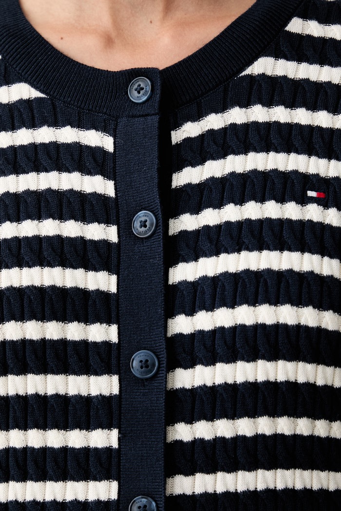 Tommy Hilfiger kardigan damski bawełniany WW0WW43329 granatowy
