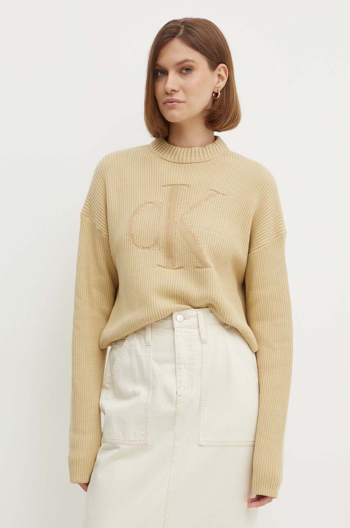 Calvin Klein Jeans sweter beżowy J20J223615