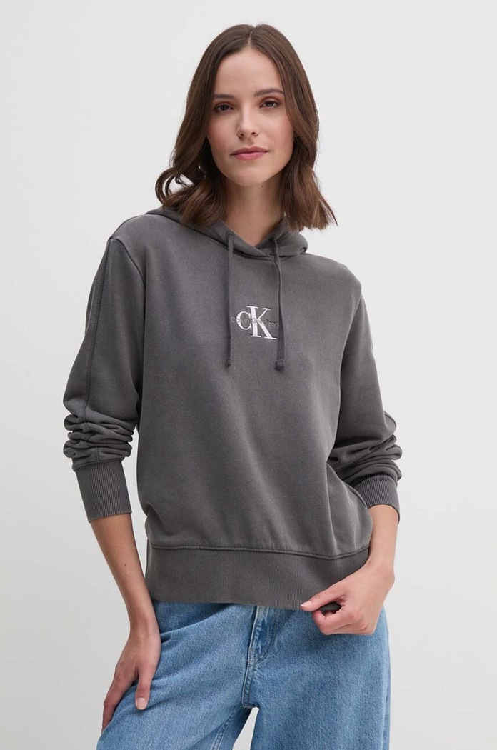Calvin Klein Jeans felpa in cotone con grigio J20J223534