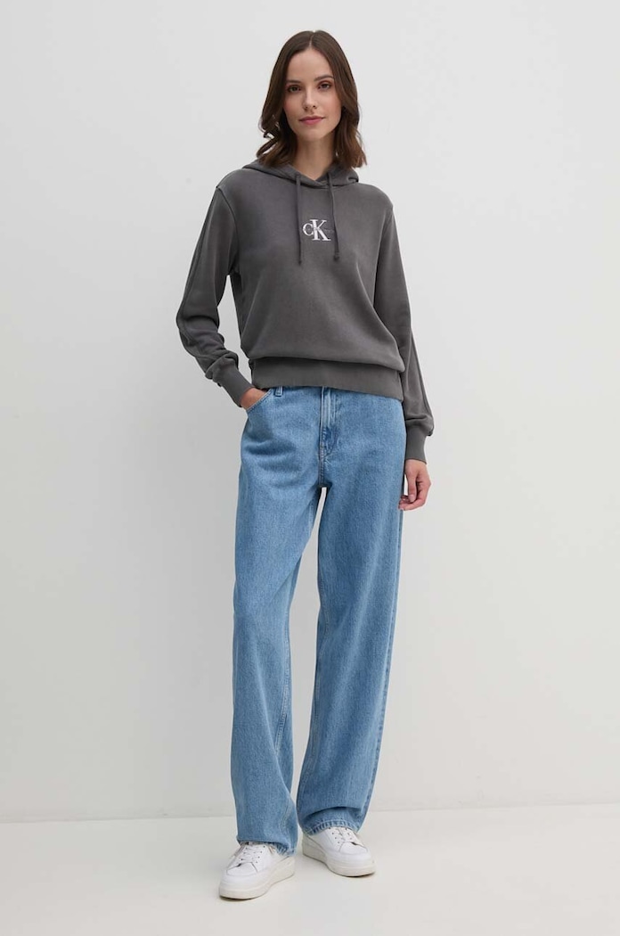 Calvin Klein Jeans felpa in cotone J20J223534 grigio AW24