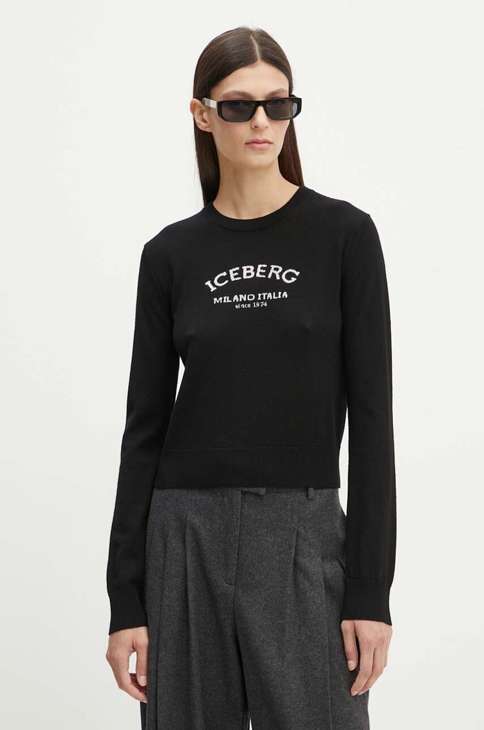 Вовняний светр Iceberg чорний A004.9000