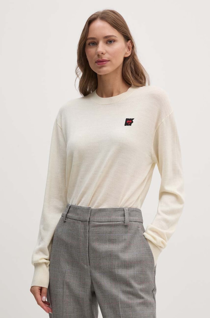 Dkny pulover de lana subtiri bej D2E4A116