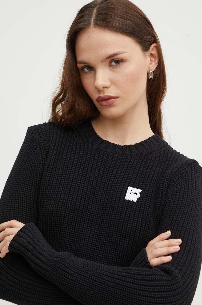 Ρούχα Βαμβακερό πουλόβερ DKNY D2B4A136 μαύρο